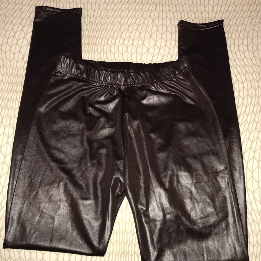 Pleather brown leggings one size- NWT